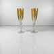 Yellow colored crystal champagne coupe duo