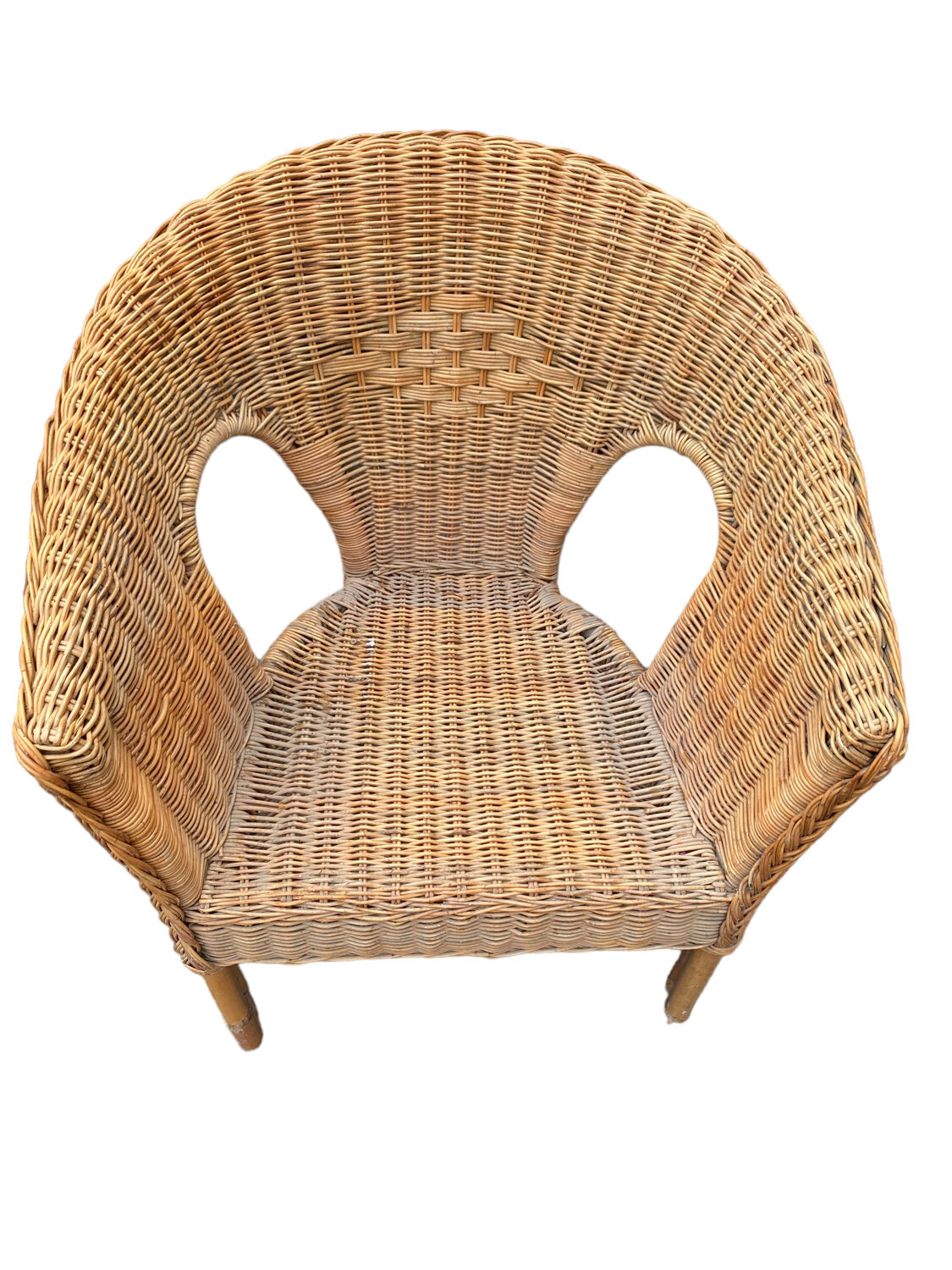 Pair of rattan chairs for outdoor indoor garden living room