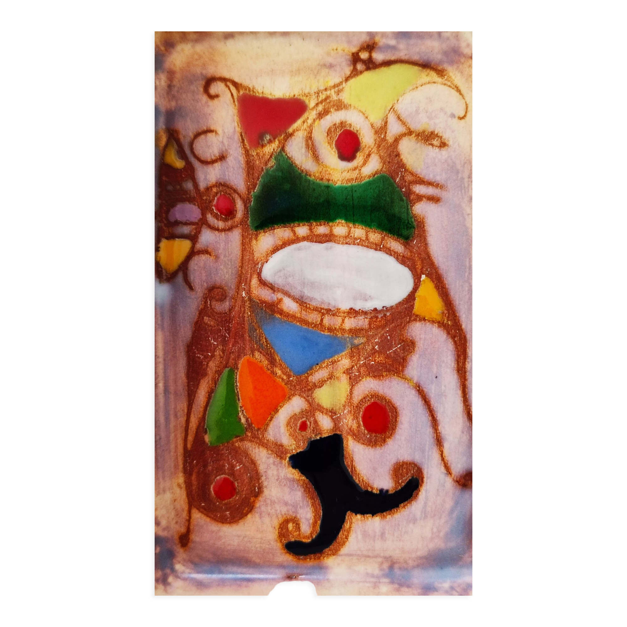 Polychrome presentation dishes of Marie Christine TREINEN (XXth) Vallauris