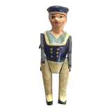 Painted wooden character, French brand Radiguet, vintage toy.