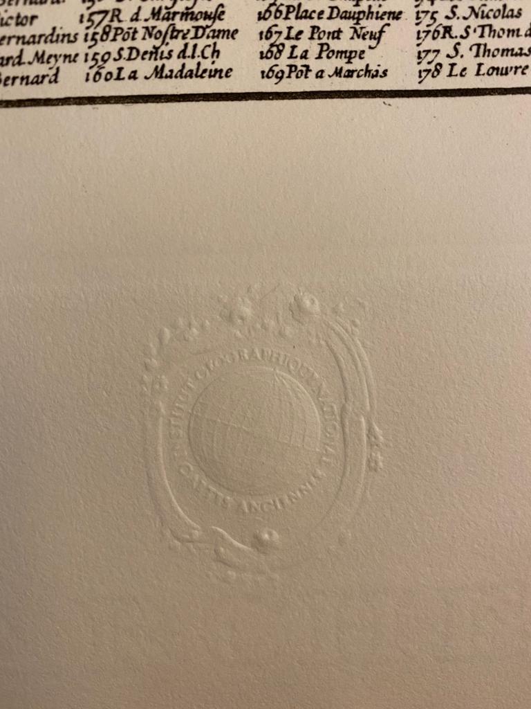 Map plan engraving of Vintage Paris