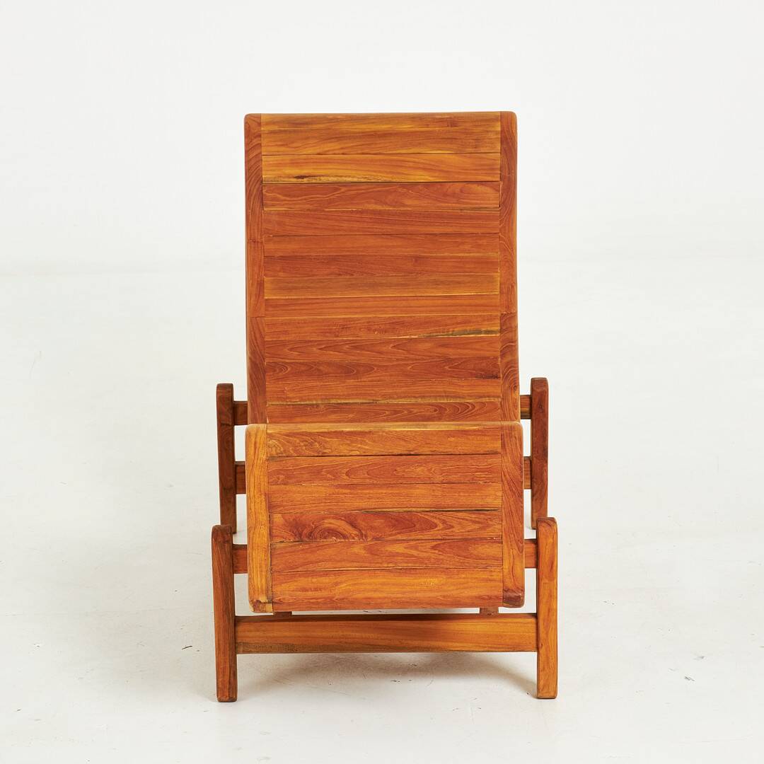 Teak chaise longue - in the spirit of Le Corbusier's LC4 chair