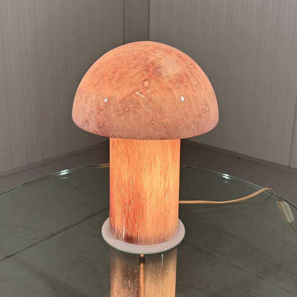 Glass mushroom table lamp by Fischer Leuchten 1970's