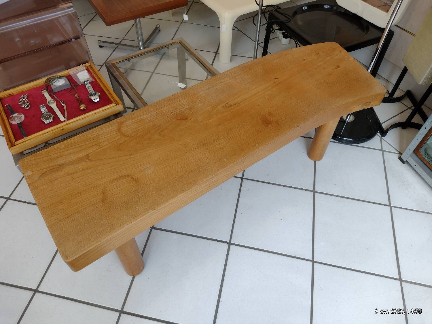 Vintage free-form solid wood table