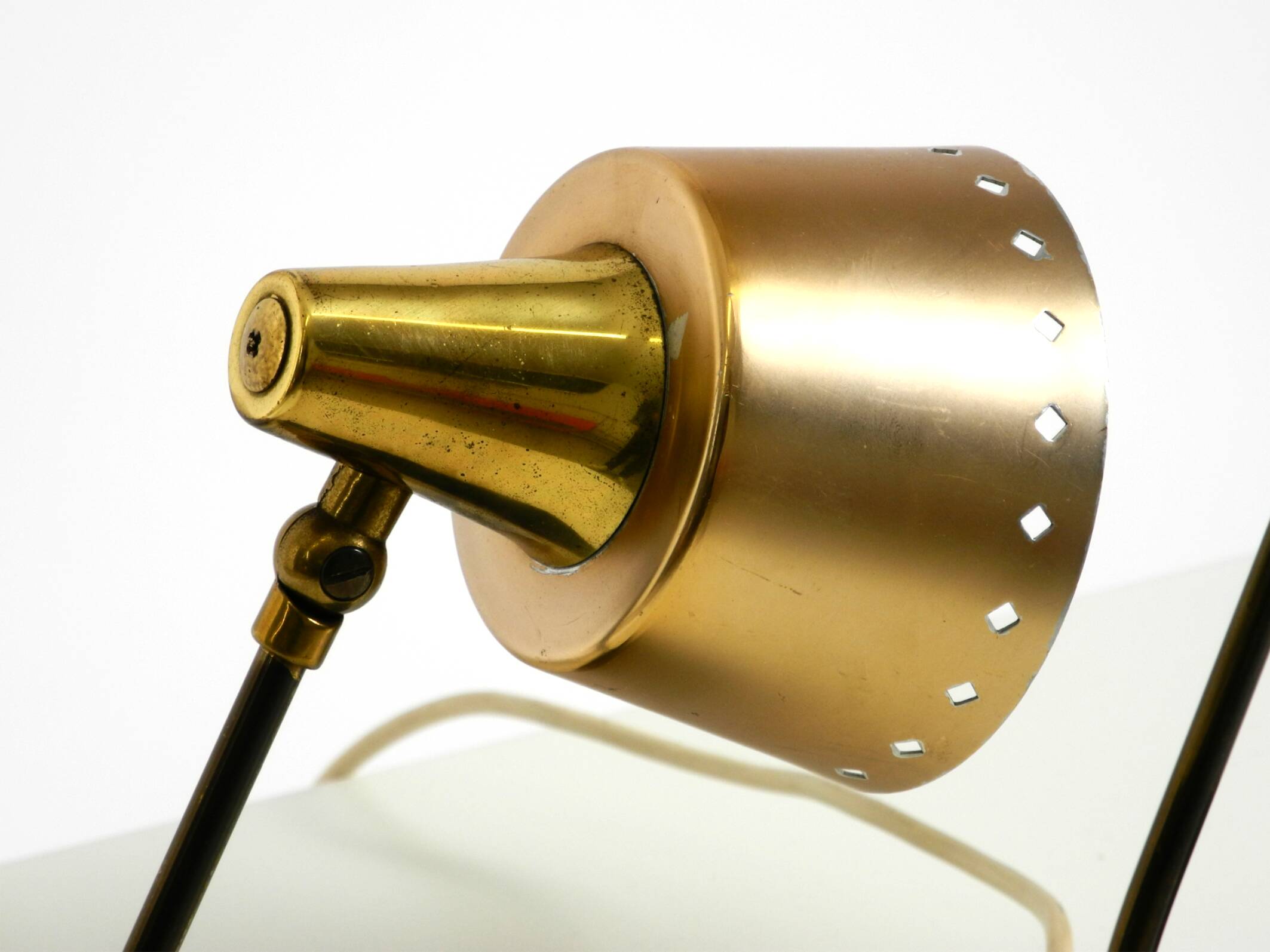 Two beautiful rare Mid Century Modern brass table lamps