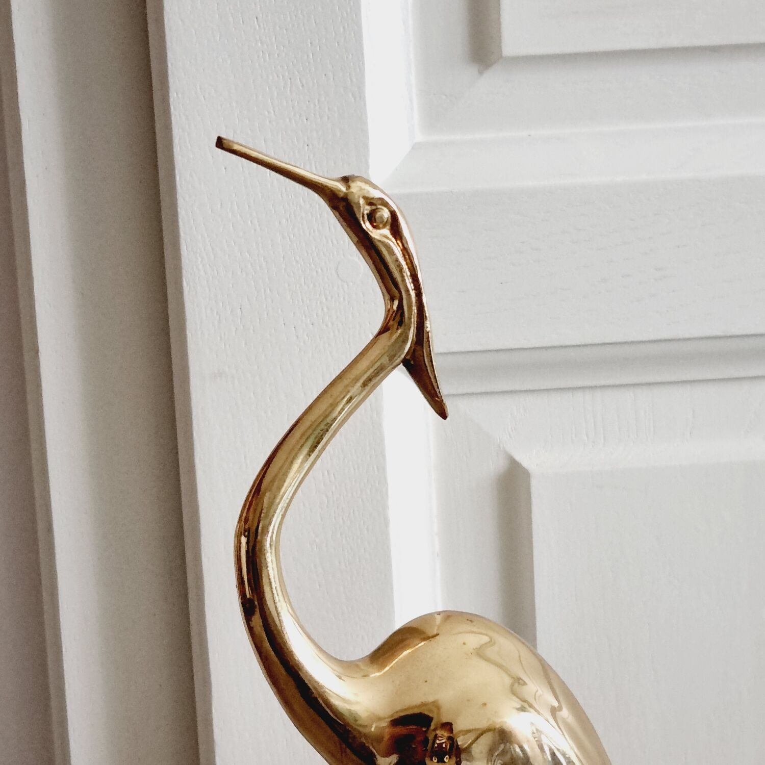 Ibis heron gilded brass