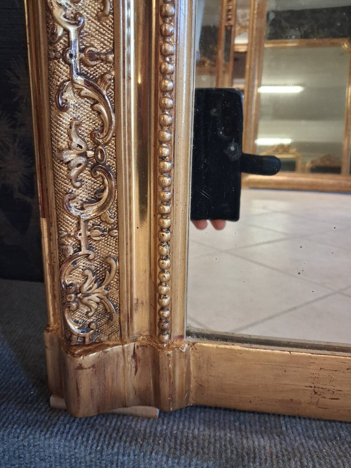 19th century mirror 201 x 140