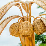 Large "coconut/palm" lamp in rattan