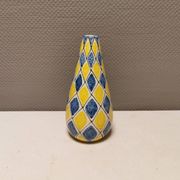 Vase italien à motif Arlequin dans un beau jaune/bleu