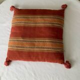 Lot de 2 coussins carrés 100% coton imprimé brique