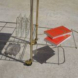Gold-plated brass vinyl rack trolley