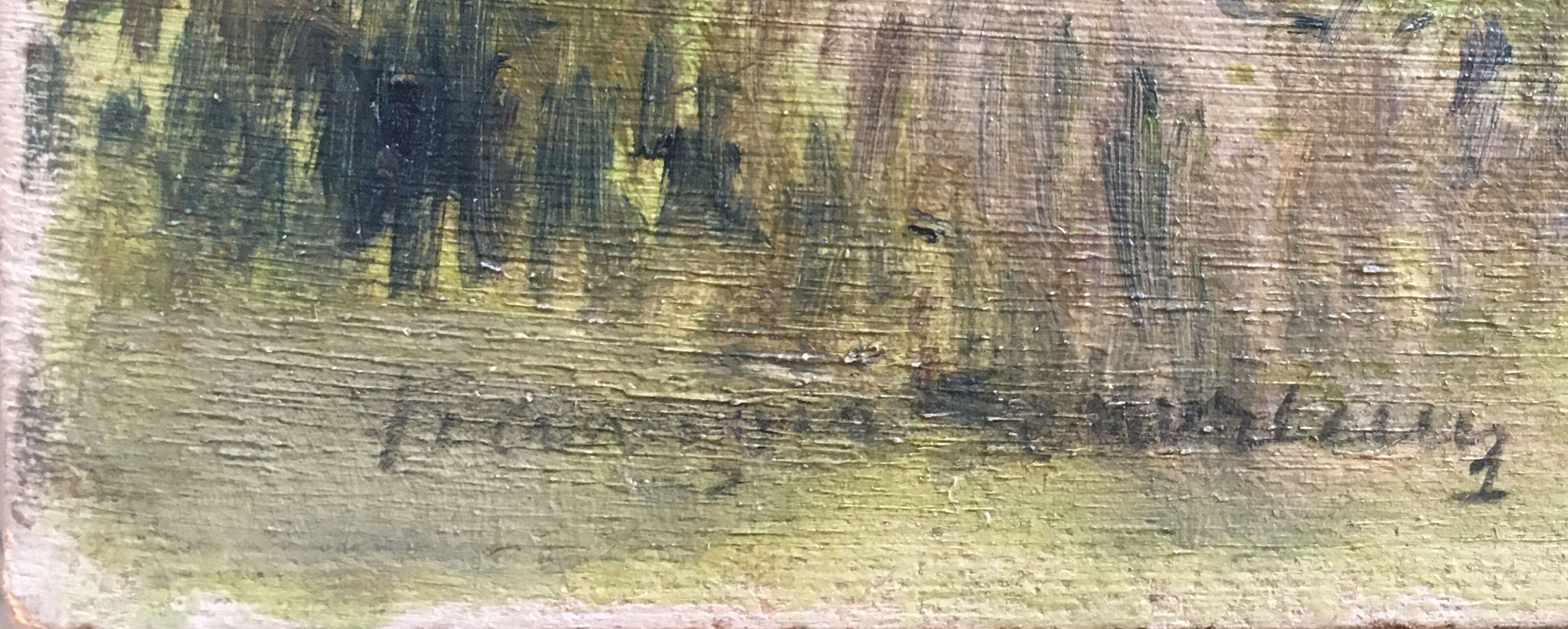 Impressionist Post-Print painting "Cirque de Gavarnie" by François Moreau - 1910