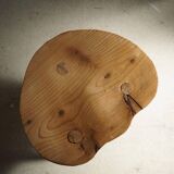 Tripod stool in solid pine, by a Swedish cabinetmaker, mid-century, around the 1960s.