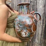 Handmade ceramic vase by Mongolfier, signed Yvon Roy, 1960