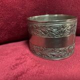 Large napkin ring in antique silver metal