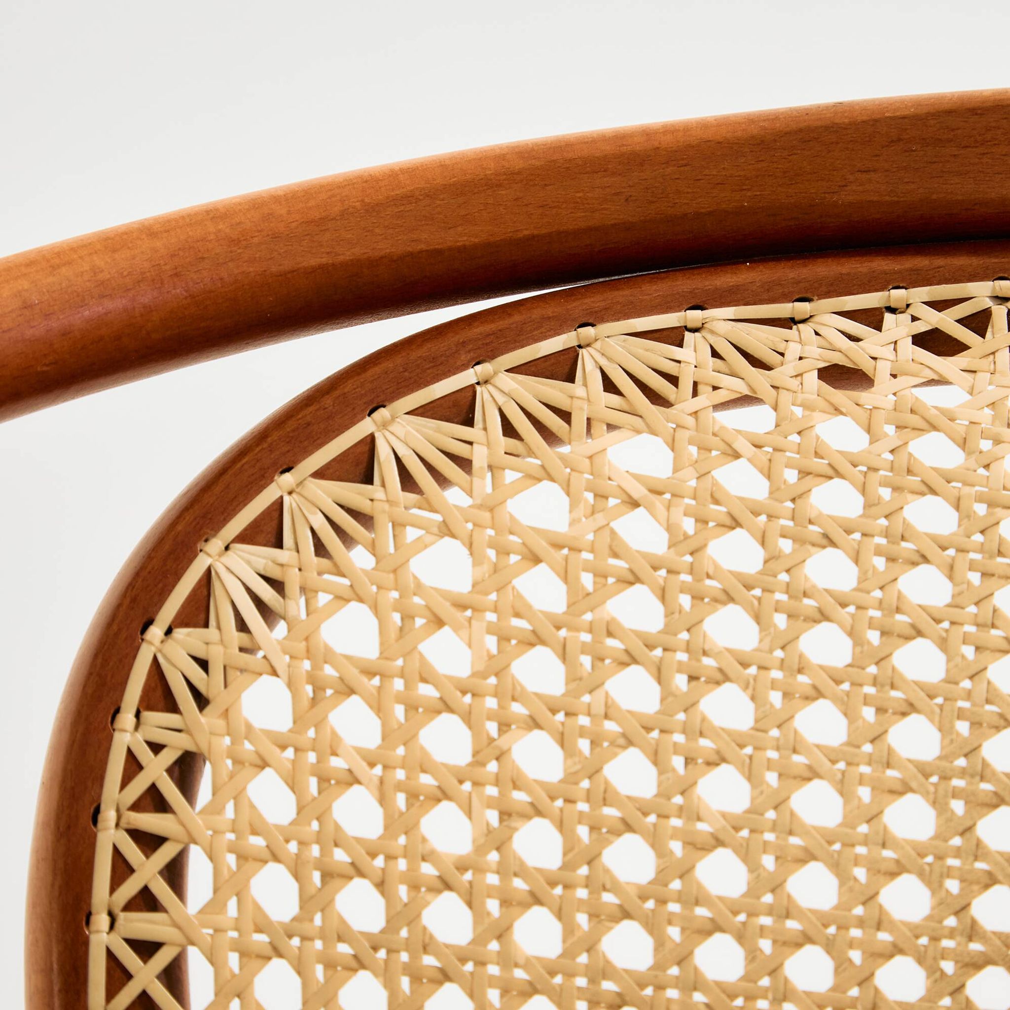 Fauteuil en hêtre et rotin