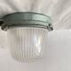Large porthole wall light Holophane CE 200 glass and cast iron
