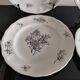 Dessert plates in half Luneville porcelain, black decor