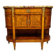 Commode / Half-moon sideboard inlaid – Marble top – Louis XVI style -