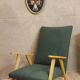 Fauteuil scandinave pieds compas