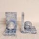 Blue marble bookend. Spain, 1970s.