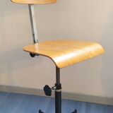 Vintage workshop chair, back height and adjustable seating