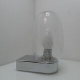 Vintage chrome and bubble glass wall lamp