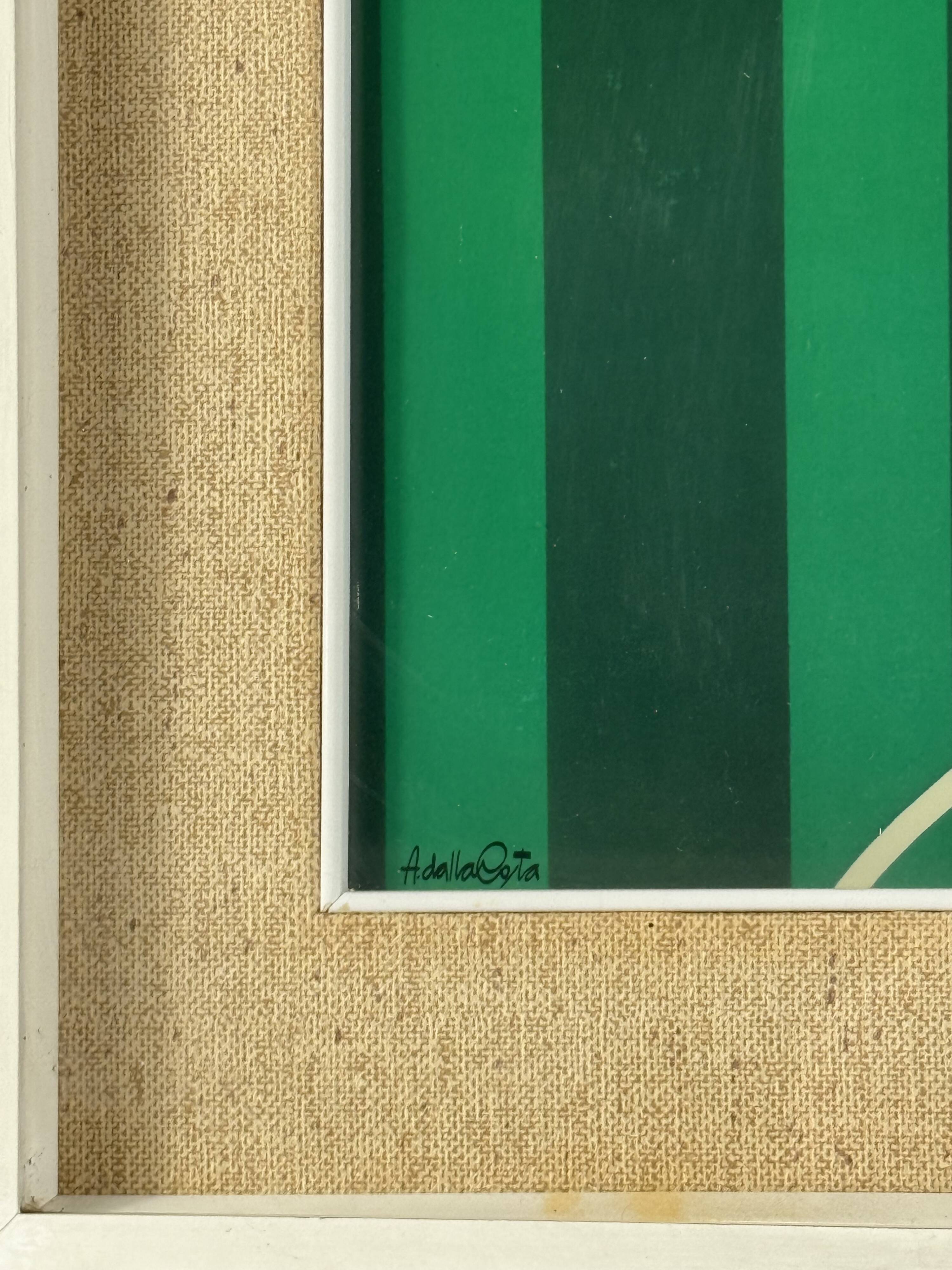 Amleto Dalla Costa, original serigraph framed, Milan Italy 1980s