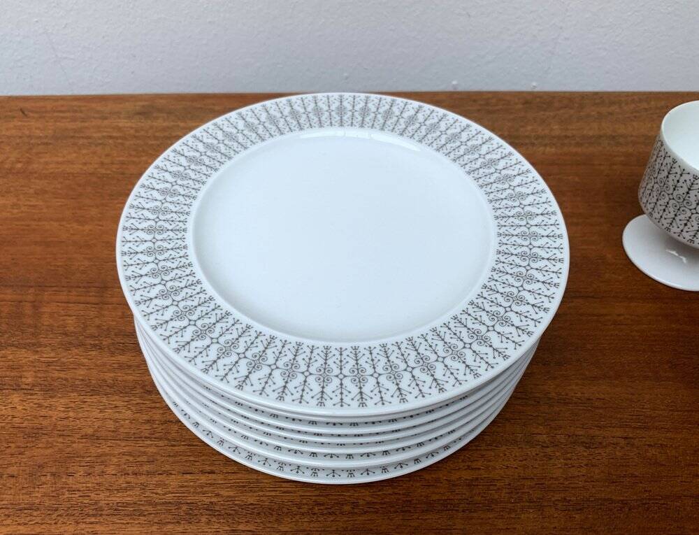 Vintage grey coffee service Secunda, made in Germany by Tapio Wirkkala for Rosenthal, set of 28.