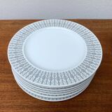 Vintage grey coffee service Secunda, made in Germany by Tapio Wirkkala for Rosenthal, set of 28.