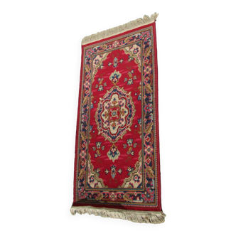 Petit tapis ancien coloré , 150 x 70 cm