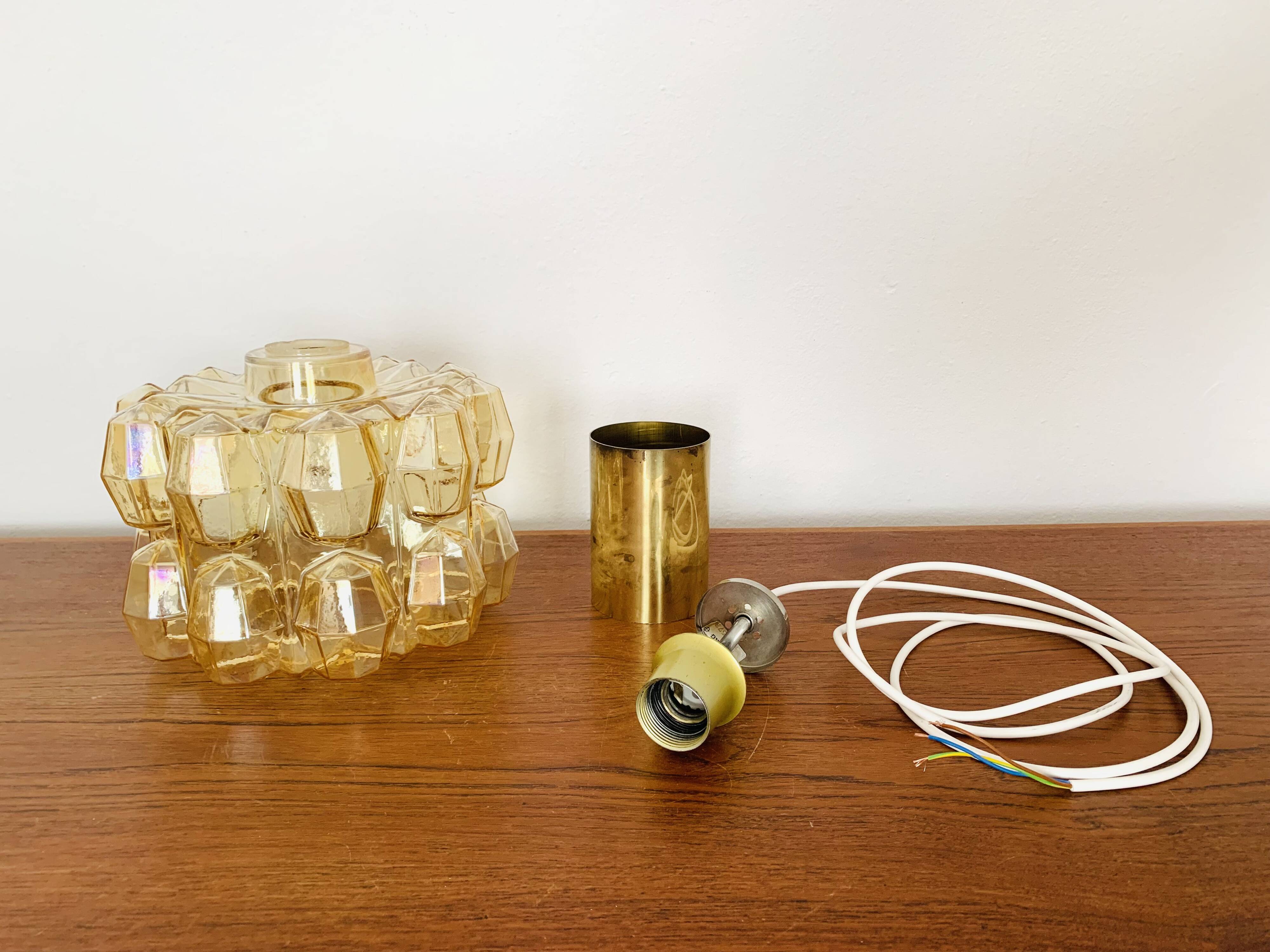 Amber Bubble Glass Pendant Lamp by Helena Tynell for Glashütte Limburg