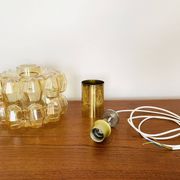 Suspension en verre bulle ambre par Helena Tynell pour Glashütte Limburg