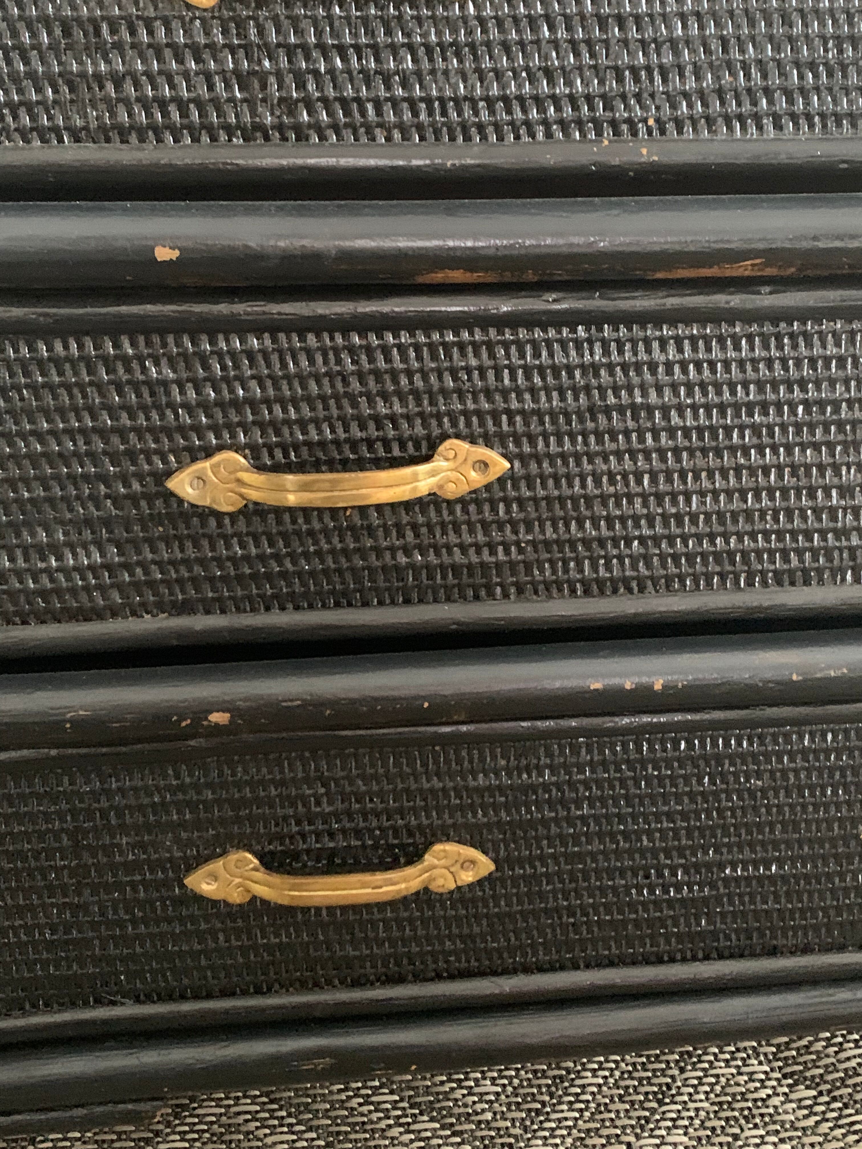 Vintage rattan chest of drawers
