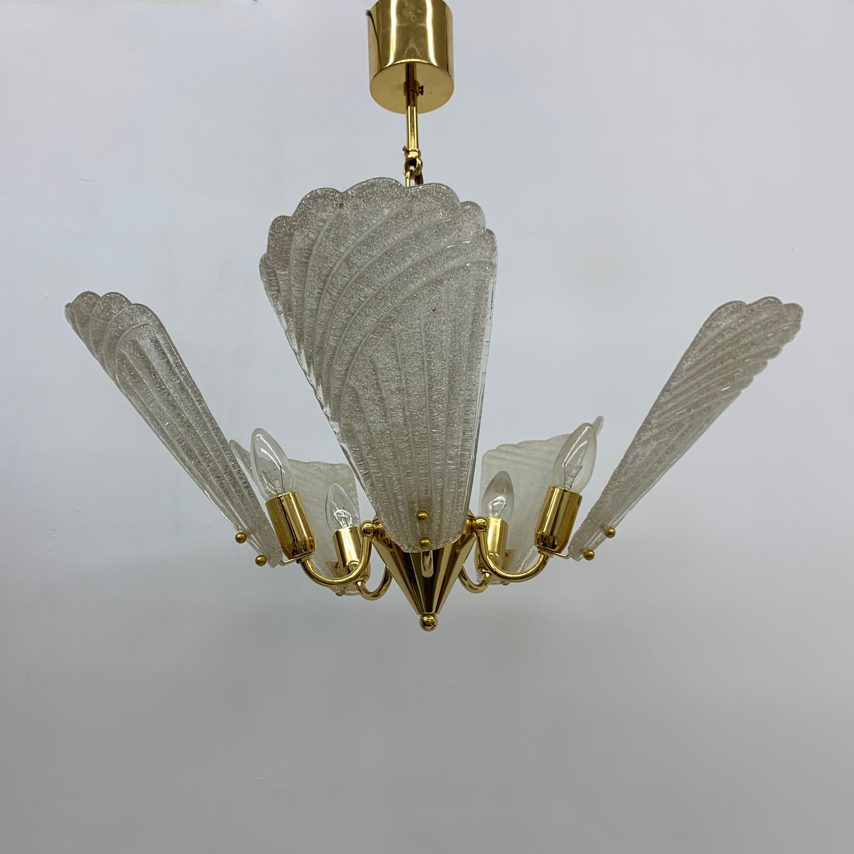 Italian murano glass chandelier hollywood regency design , 1970’s