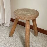 Vintage Solid Wood Tripod Stool