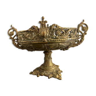 Jardinière sur piédouche, bronze XIXème siècle, style Louis XVI