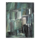 Oil on canvas signed Monique Humbert, abstract composition, wall painting, interior decoration.