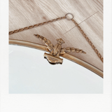 Brass oval mirror