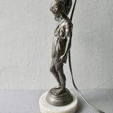 Neoclassical lamp, Greek man statuette, ephebe