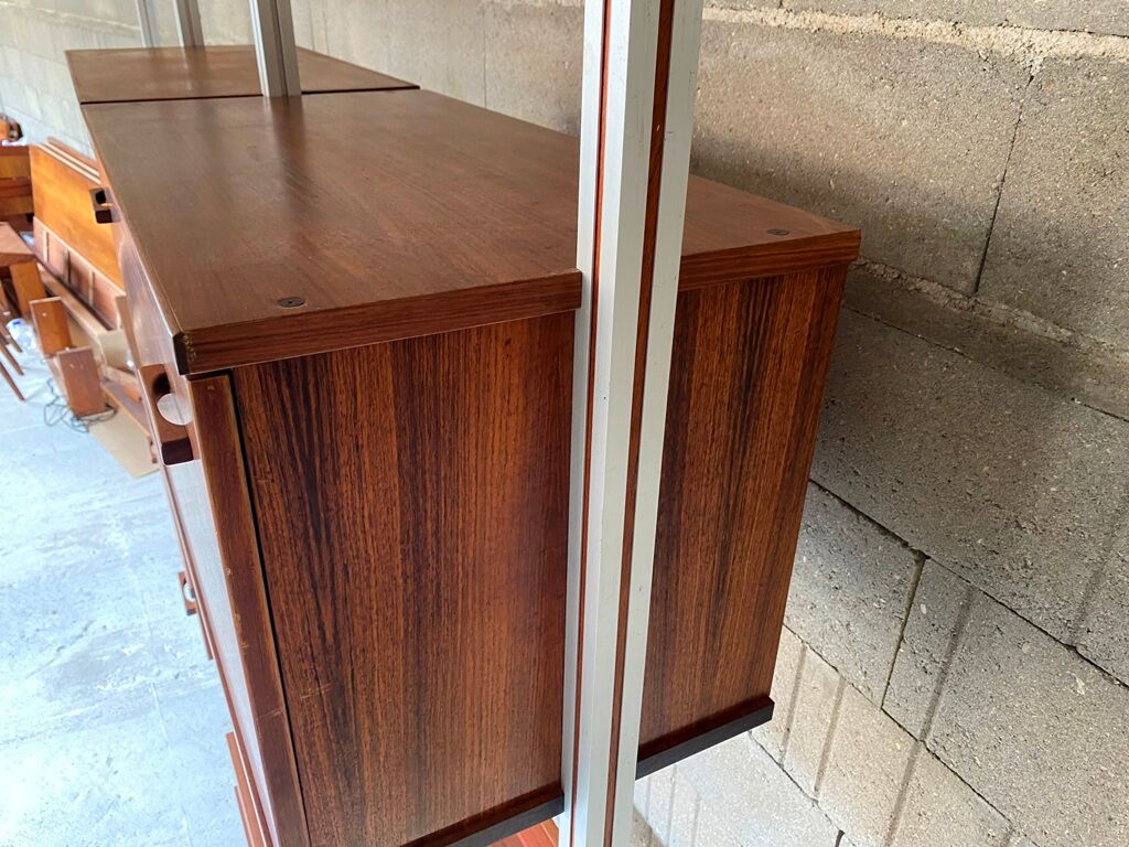 Modular system library Scandinavian teak Roche Bobois 70s