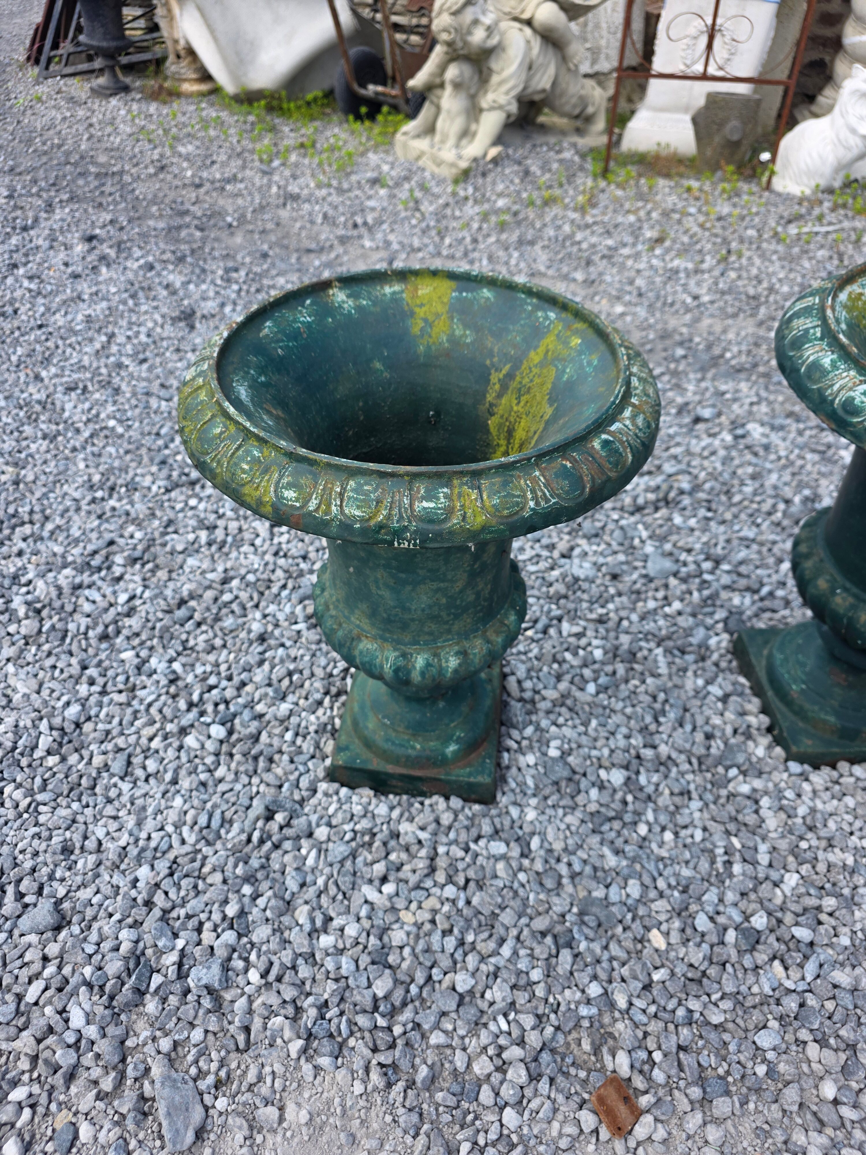 Pair of antique Medici vases in cast iron