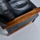 Scandinavian 3-seater sofa in leather and rosewood from the 60s