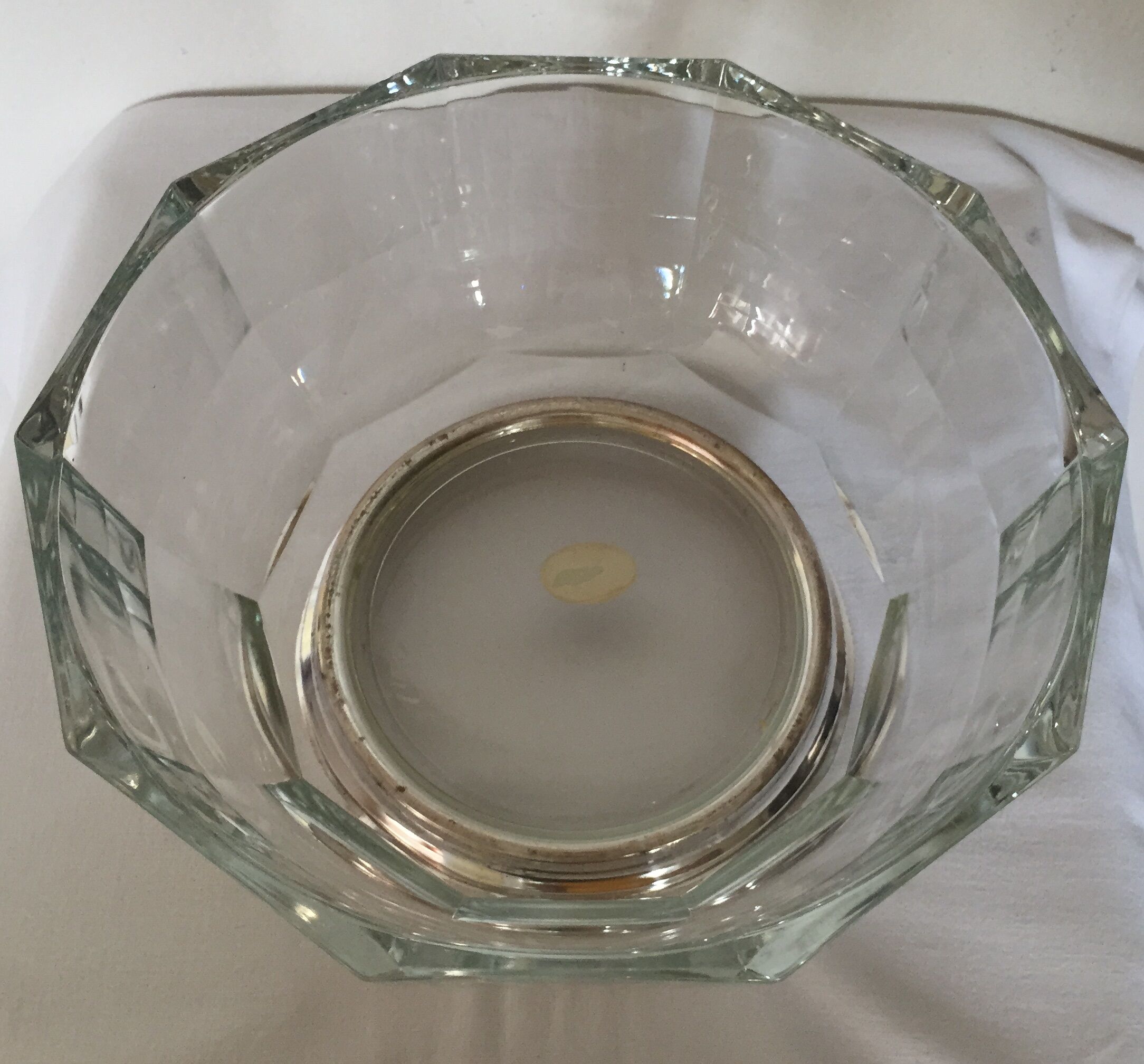 Bowl in crystal and silver Godinger