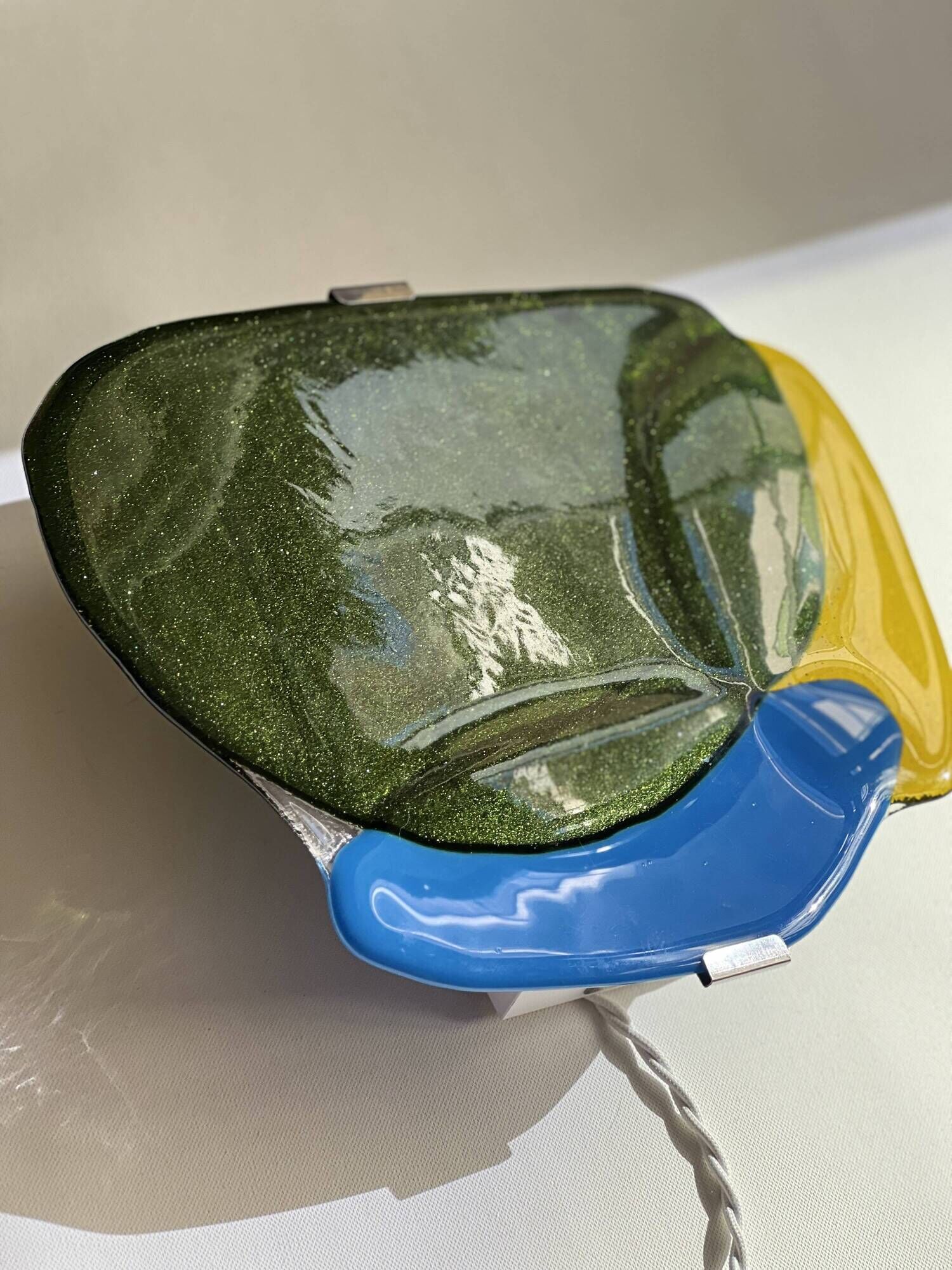 Handcrafted glass wall light
