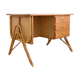 Bureau bois, rotin et formica vintage