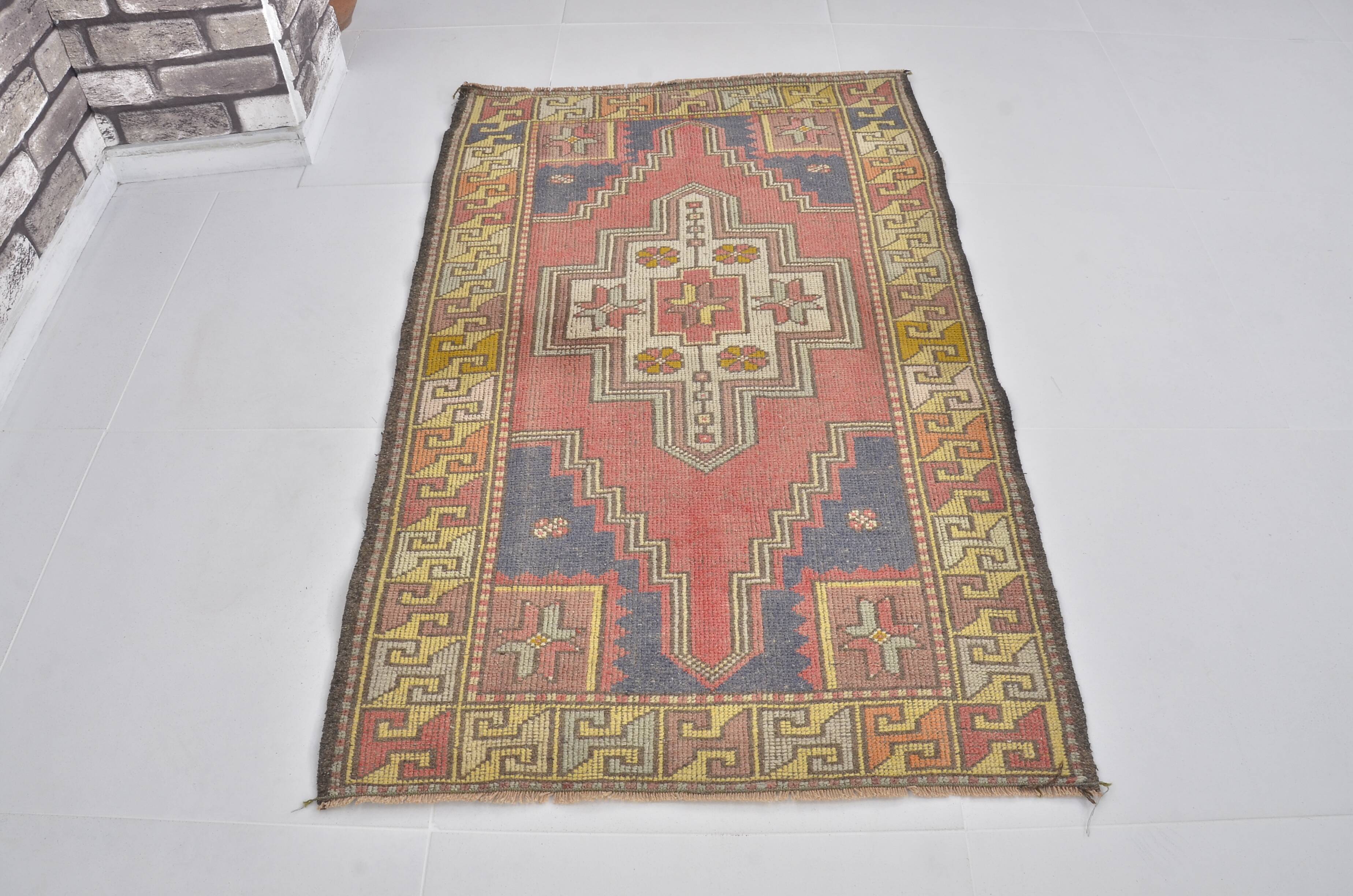 Tapis Oushak rouge et bleu sku 2451
