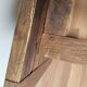 Vintage rustic coffee table in waxed wood and screen printing