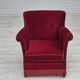 Chaise longue danoise des années 1970, état d'origine, tissu velours rouge cerise.