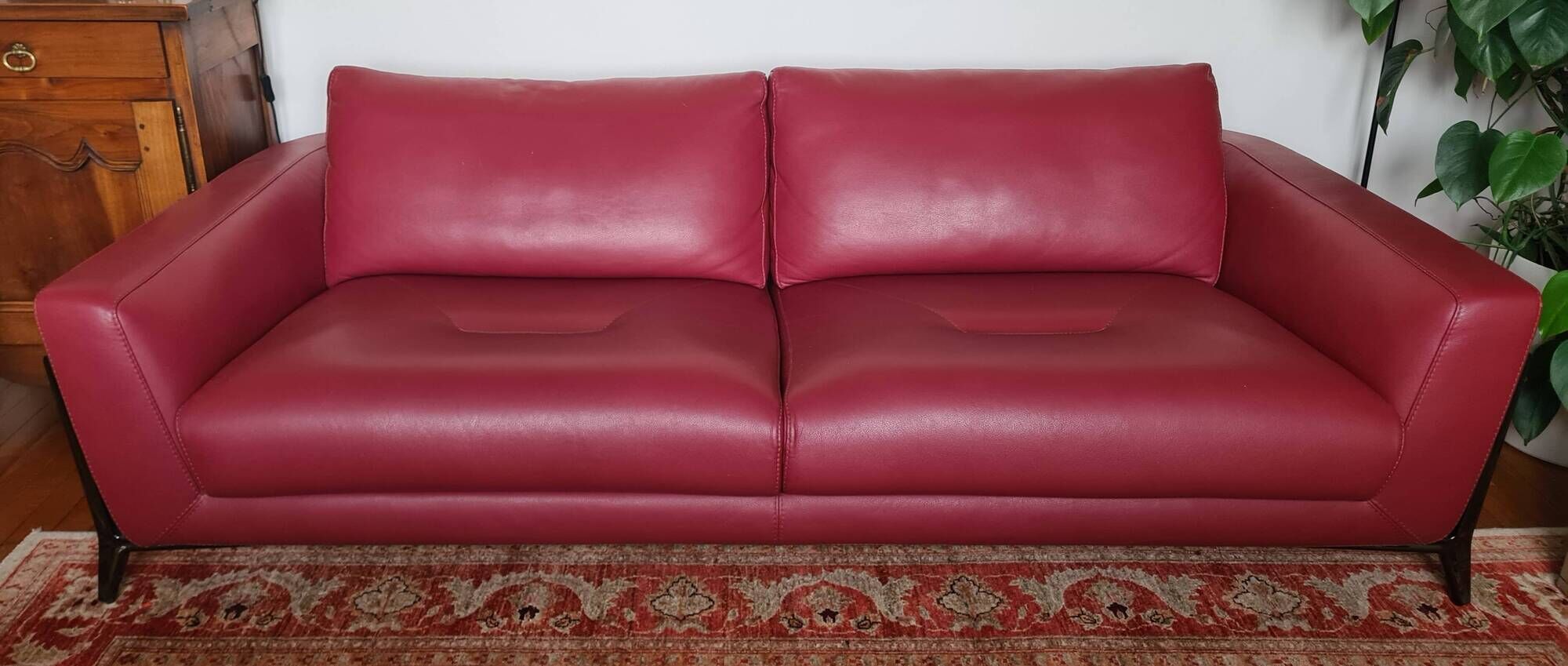 Roche Bobois canapé allusion red leather - designers Tapinassi & Manzoni